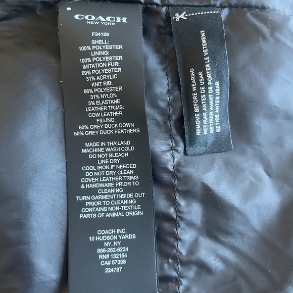 NWT Coach Quilted Long Puffer Coat Bordeaux Winter Jacket Maroon Faux Fur MEDIUM - Picture 13 of 14